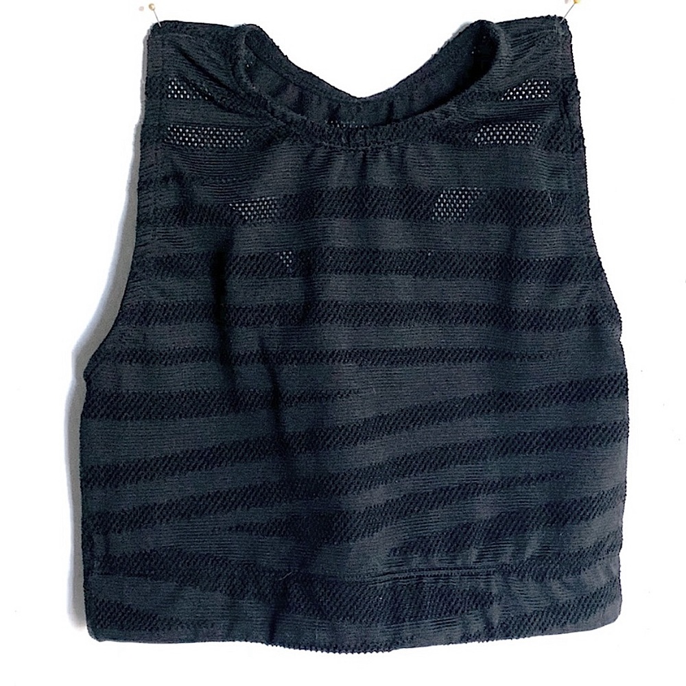 Adam Selman Black Sports Bra Crop Top Mesh Zebra Print - Size XS EUC! - Picture 2 of 4